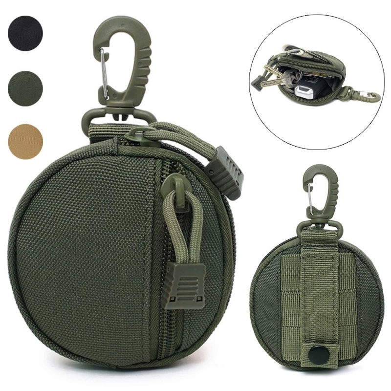 Edc Carry Items - 多機能アウトドアウエストバッグ、タクティカルナイロンミニキーチェーンバッグ（バックル付き）、ハイキング、キャンプ、旅行用EDCキーポーチ