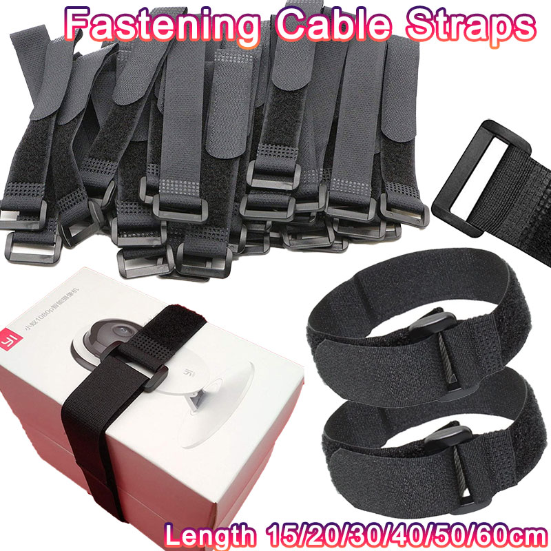 Gear Tie Reusable - 5/10 個再利用可能な固定ケーブル固定ストラップフックとループケーブルタイナイロン調節可能なファスナーシンチストラップ長さ 15-60 センチメートル