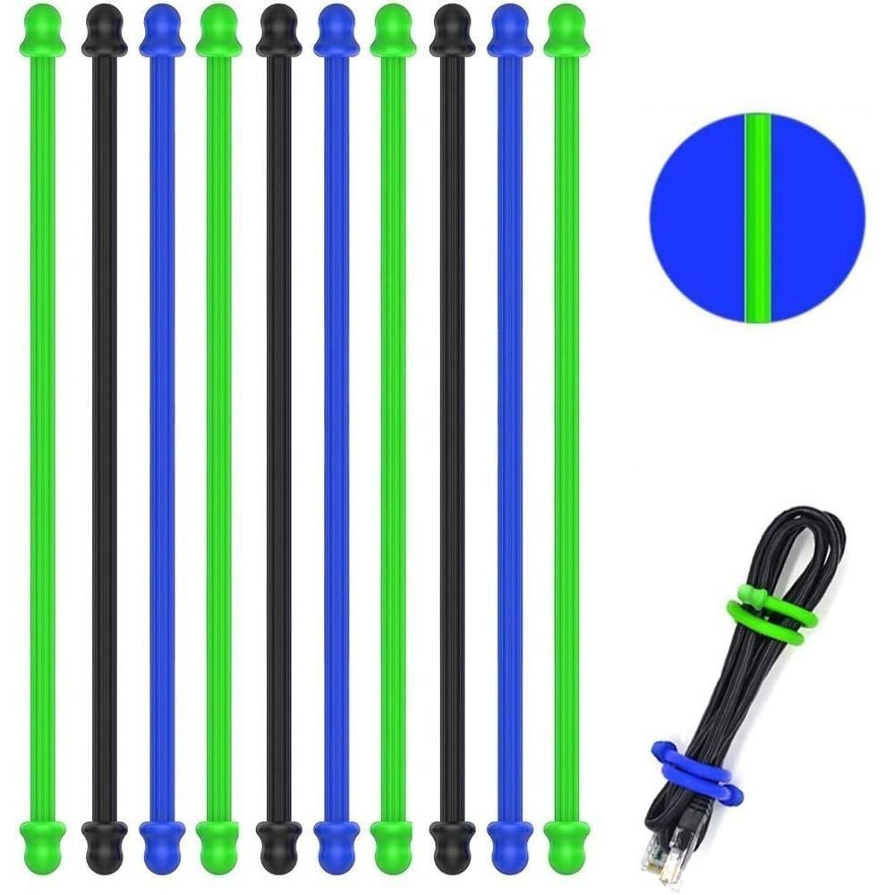 Gear Tie Reusable - 再利用可能なシリコンラバーツイストタイ、整理用ケーブルタイストラップ、スチールコア、オリジナル、直径5個4mm長さ3インチ