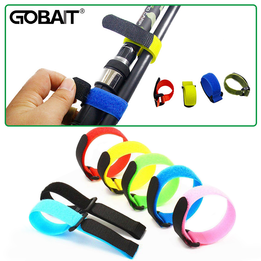 Gear Tie Reusable - クリップ付きの再利用可能な色の釣り竿ストラップ,アクセサリー,マジックテープ,フックファスナー