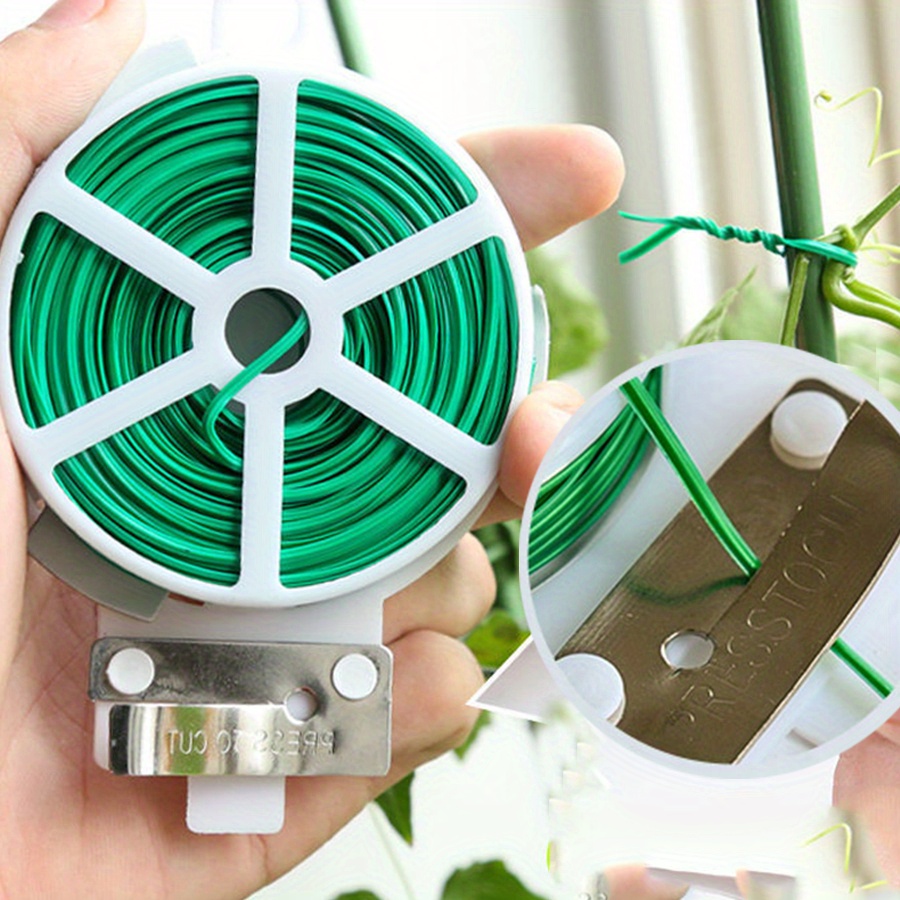 Gear Tie Reusable - 1ロール100メートル多機能プラスチック鋼製ツイストタイ丈夫で再利用可能なガーデンフラワー植物サポートストラップタイ