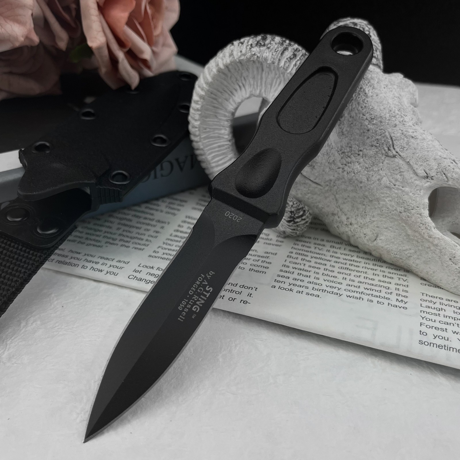 Edc Carry Fixed Blade Knife - 多機能固定刃ナイフ 8Cr13MoV鋼 アウトドアキャンプ用 日常携帯ツール シース付き メンズEDCギア