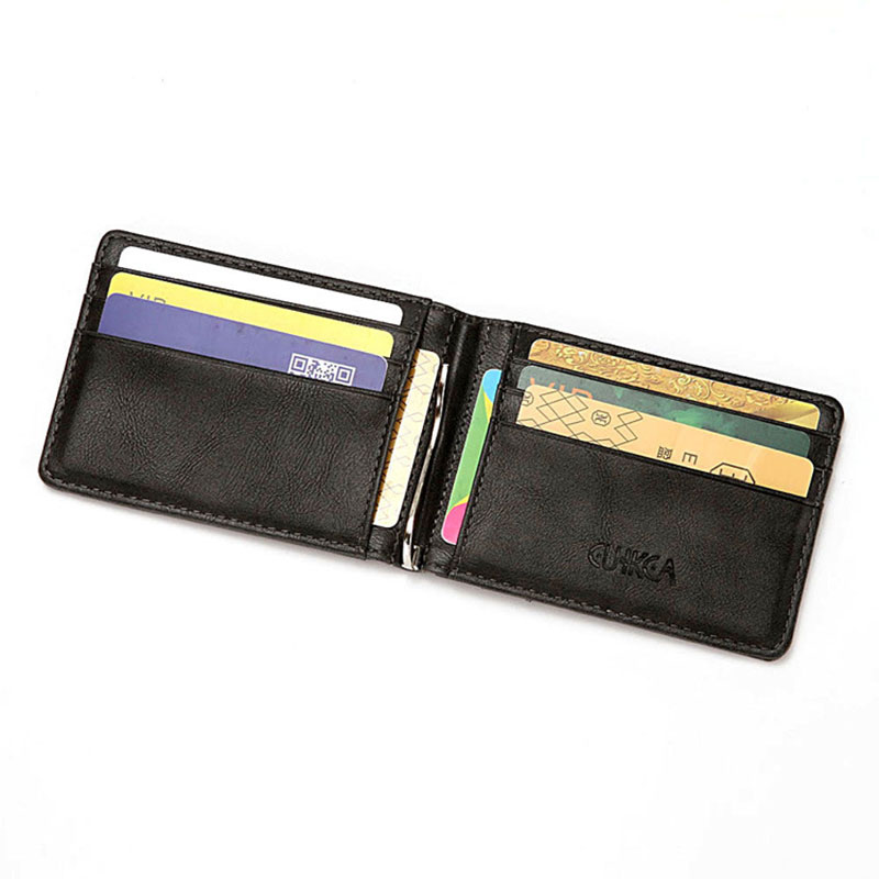 Money Clip Magnetic - Rfidメンズレザースリムbifoldマネークリップウォレットフロントポケットクレジットカードホルダー