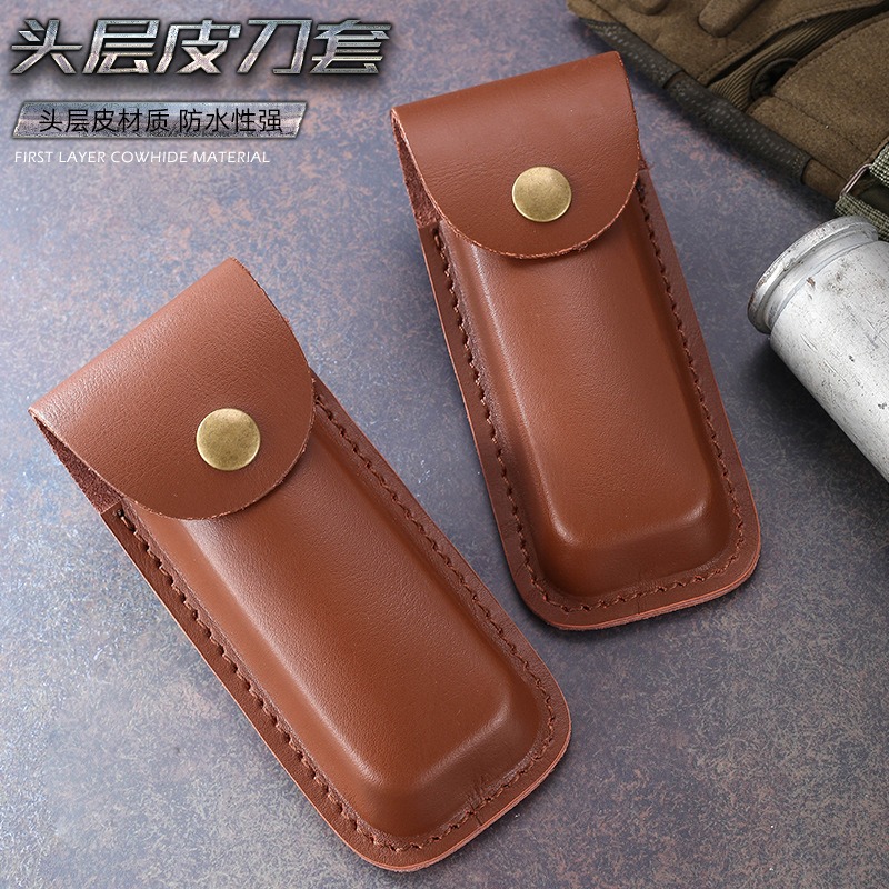 Edc Carry Belt Leather - 本革製折りたたみナイフ用シース、携帯用ベルトキャリーケース、アウトドアEDCホルダー