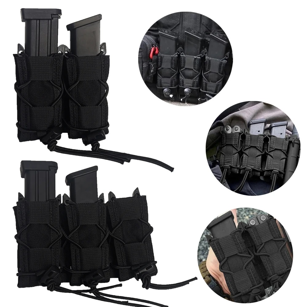 Edc Carry Kit - ピストル用ダブル/トリプルマガジンポーチ,9mm,モールマグホルスター,ハンティング懐中電灯ホルダー,EDCホルスター