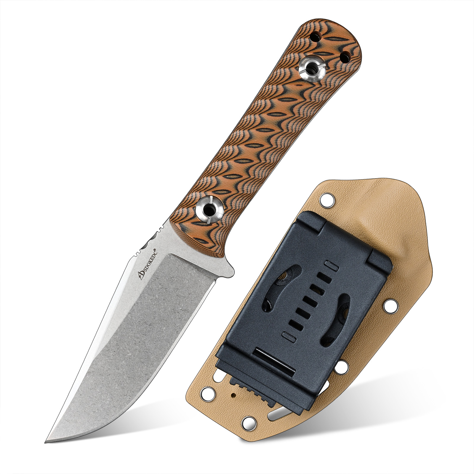 Edc Carry Fixed Blade Knife - SDOKEDC ポータブル EDC キャリーカッター ハンドツール、キャンプ、バックパッキング、アウトドア活動に最適なファッションメンズギフト