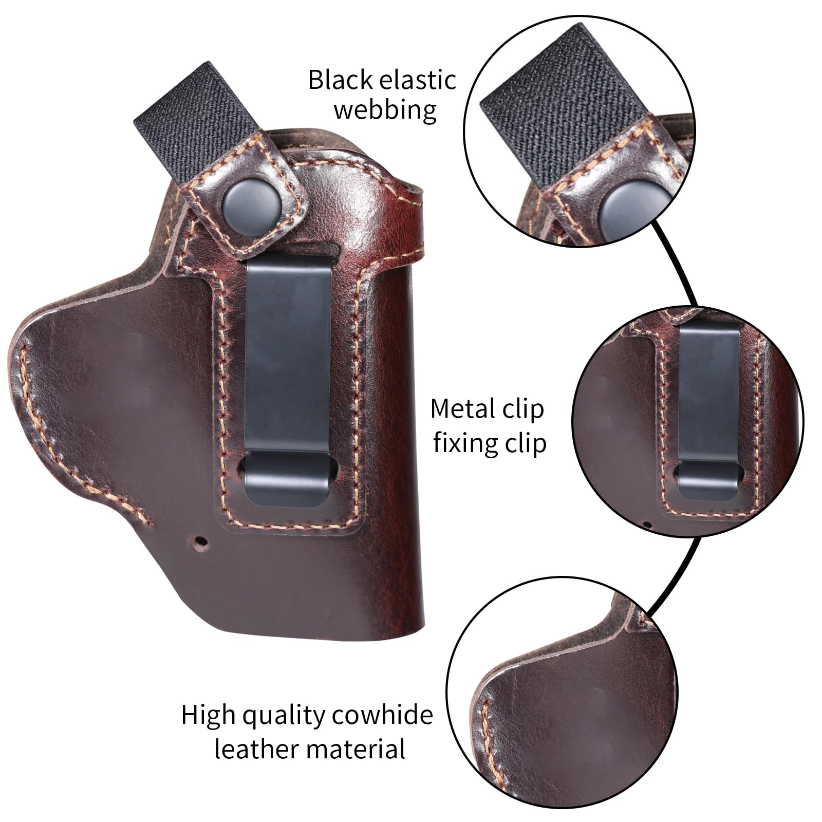 戦術的な革隠しキャリーグロックホルスターモールウエストピスト - Edc Carry Belt Leather のレビューと価格