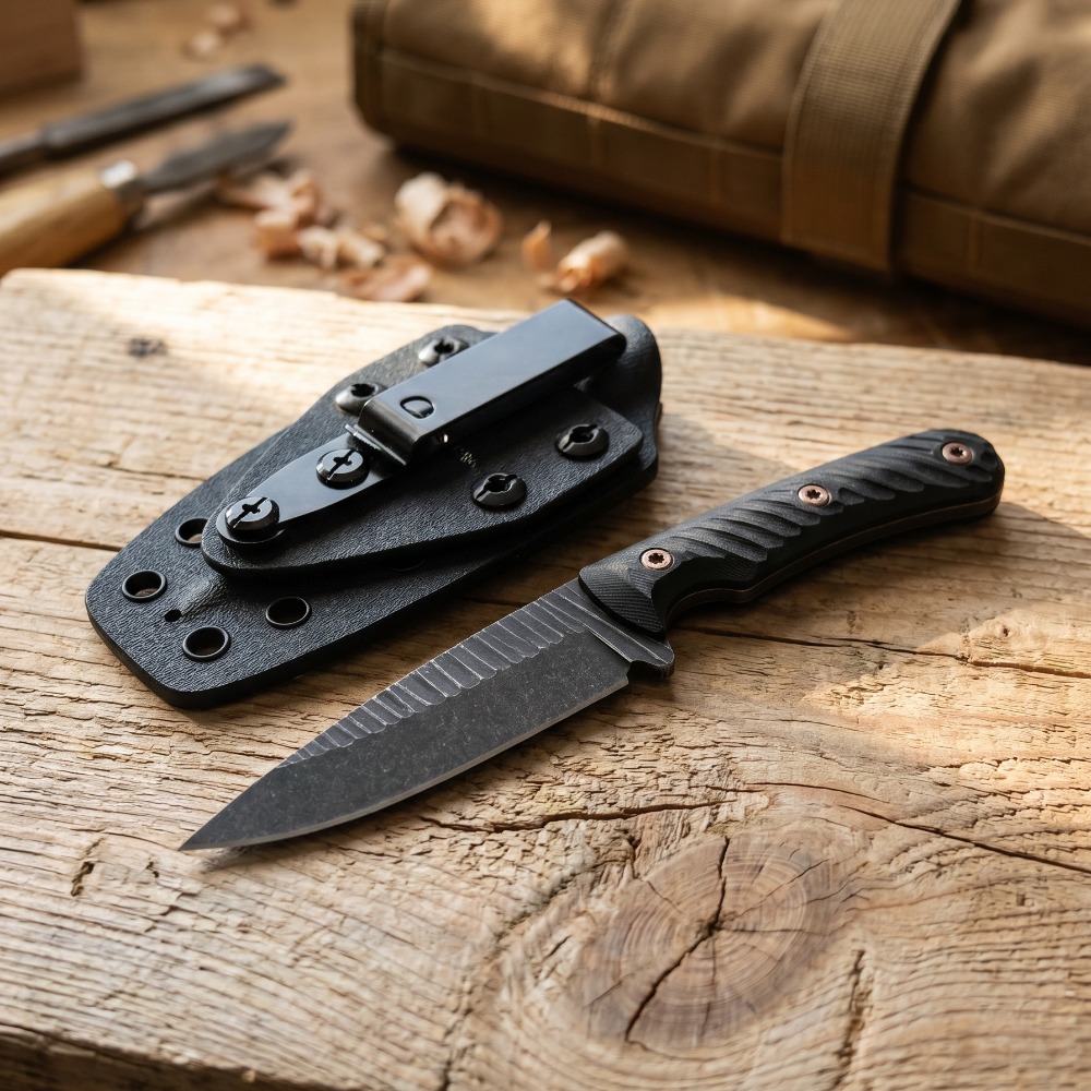フルタングブッシュクラフトナイフ D2ブレード 滑り止めG1 - Edc Carry Fixed Blade Knife のレビューと価格