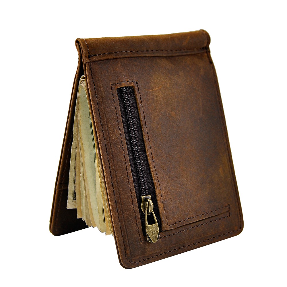 品質の革の男性磁気マネークリップギフト財布カードフォトホルダ - Money Clip Magnetic のレビューと価格