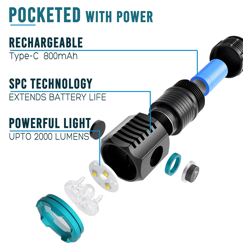 ミニLED懐中電灯,USB充電式,ポータブル,18350充電 - Edc Day Carry のレビューと価格