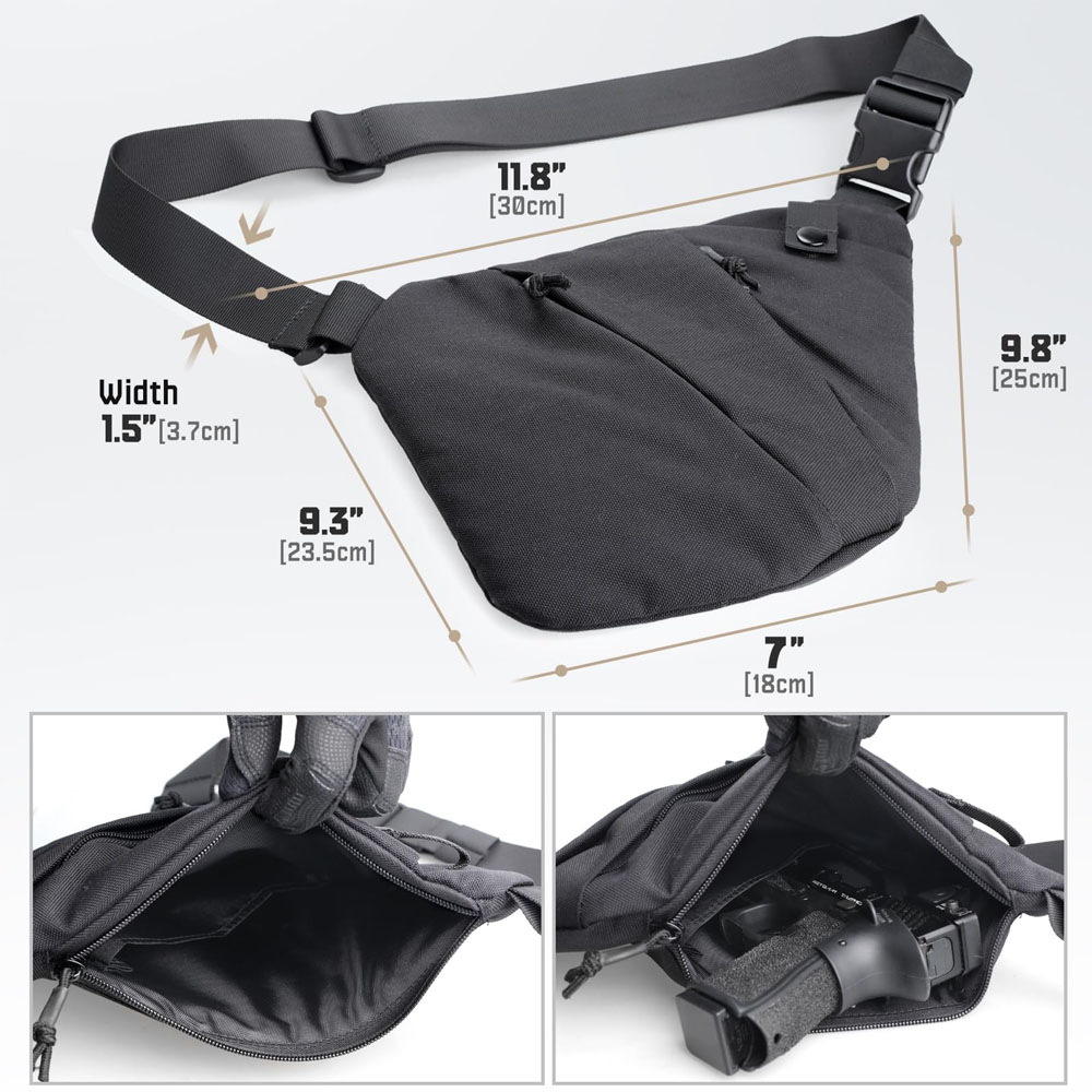 隠し戦術ピストルバッグ,メンズクロスボディバッグ,ピストルケ - Edc Carry Handgun のレビューと価格