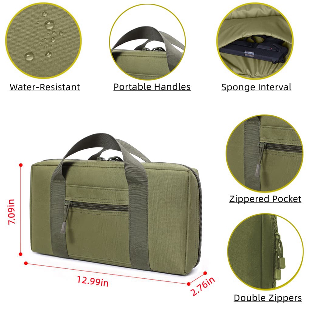 戦術的なピストルレンジバッグガンケース、ハンドガンと持ち運び - Edc Carry Handgun のレビューと価格