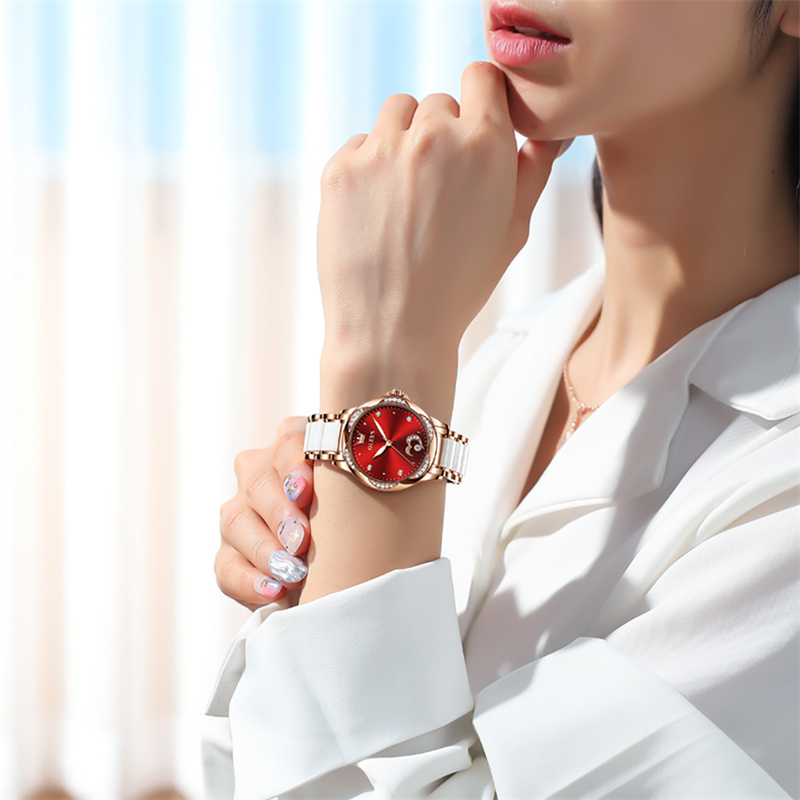 Olevs-女性用防水時計、女性用セラミック時計、自動機械式 - Watch Winder Compact のレビューと価格