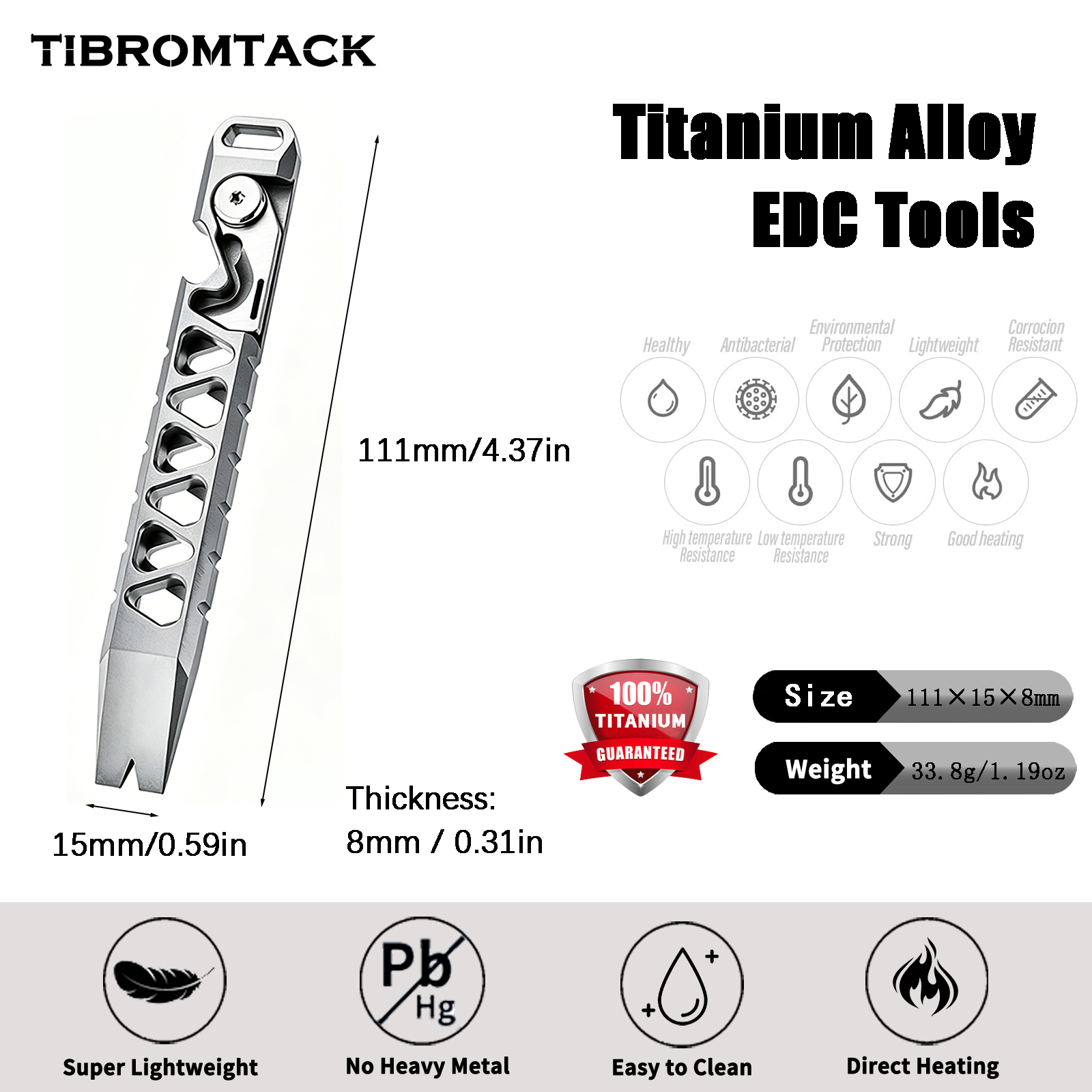 TIBROMTACK チタン製多機能 EDC ツール、日常持 - Edc Every Day Carry おもちゃ のレビューと価格