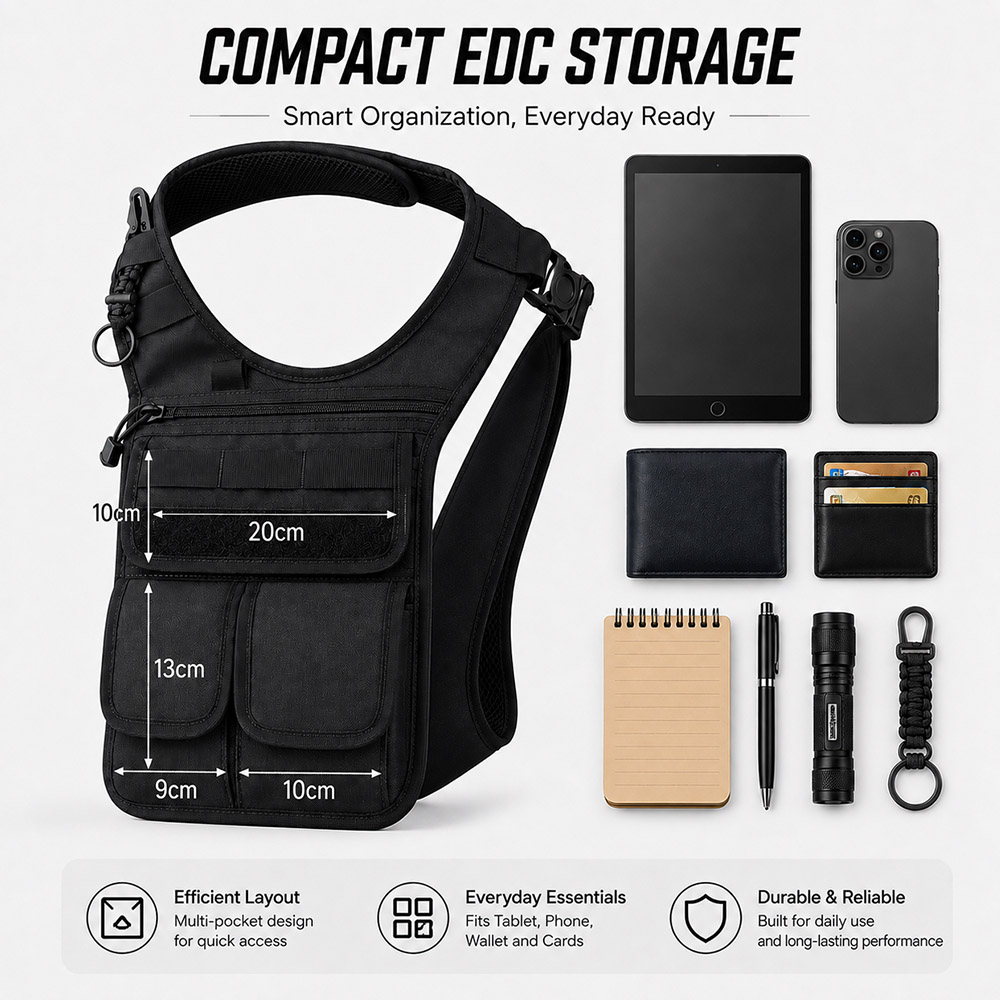 戦術的な隠しアンダーアームツールバッグ MOLLEマルチポケ - Edc Concealed Carry Bag のレビューと価格
