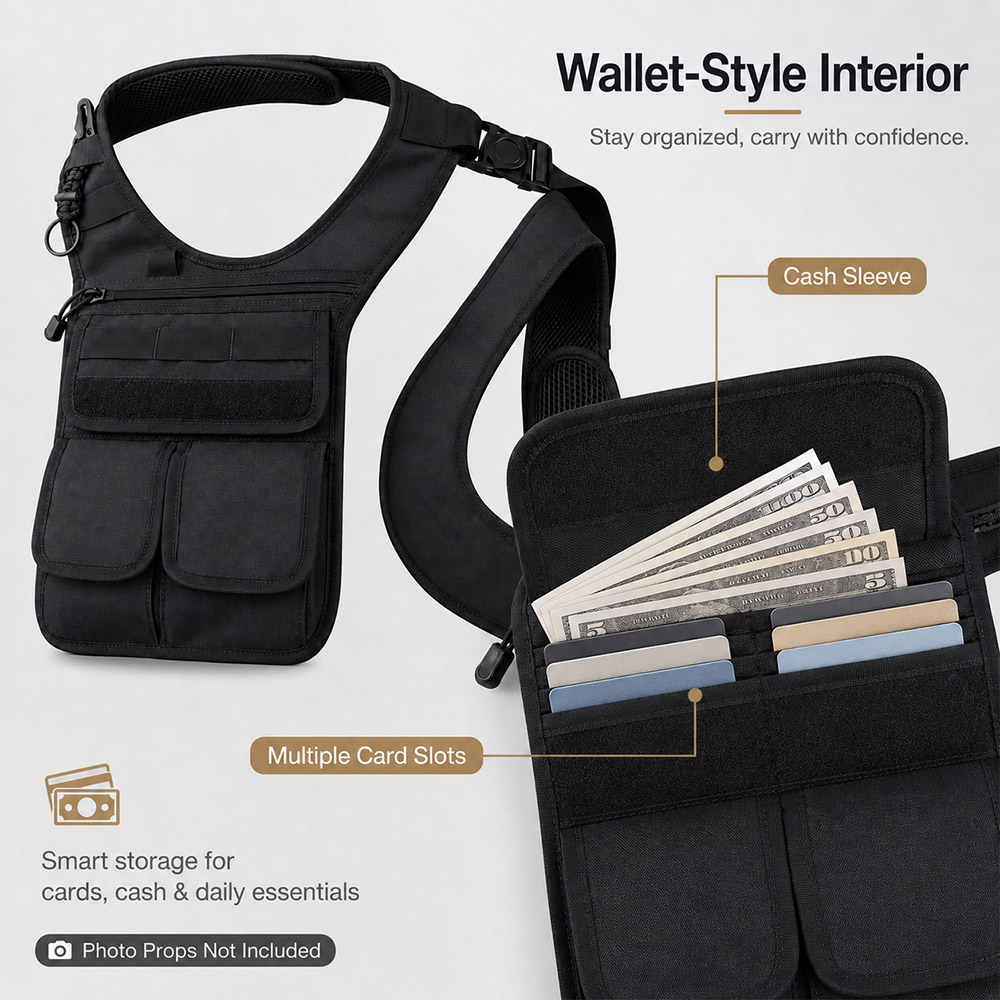 戦術的な隠しアンダーアームツールバッグ MOLLEマルチポケ - Edc Concealed Carry Bag のレビューと価格
