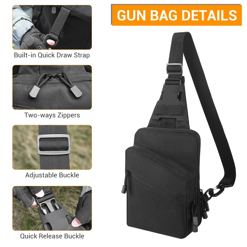 戦術ピストルガンバッグ、隠しキャリーガン収納ポーチ、ガンホル - Appendix Carry Edc のレビューと価格