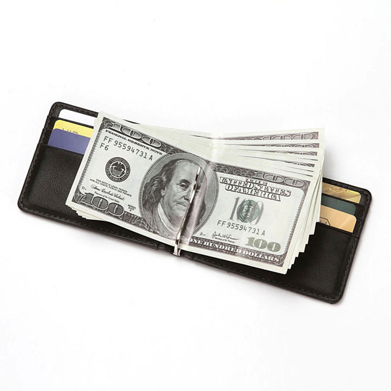 Rfidメンズレザースリムbifoldマネークリップウォレッ - Money Clip Magnetic のレビューと価格