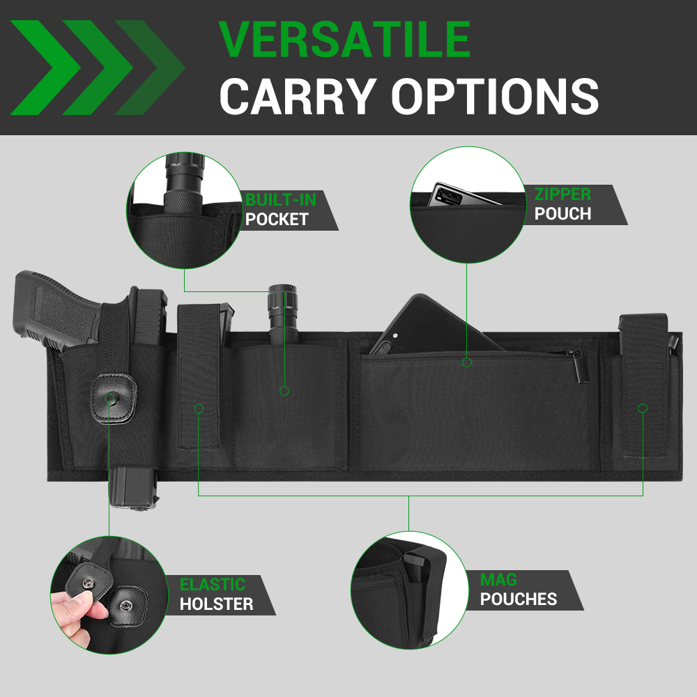 ベリーバンドガンホルスター隠しキャリーピストルホルスターウエ - Edc Carry Handgun のレビューと価格
