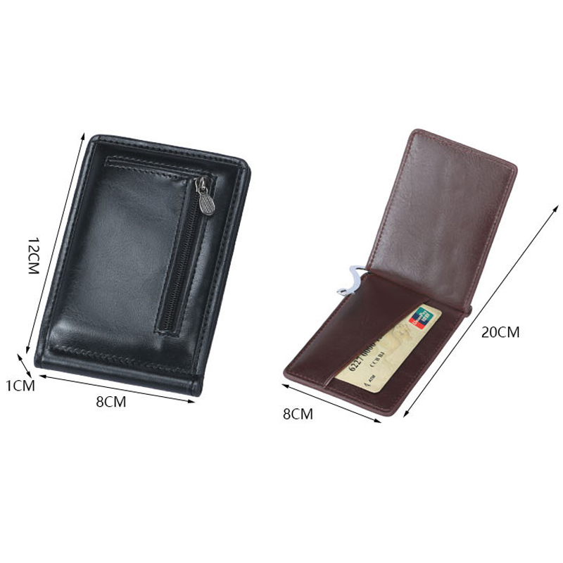 新しいミニメンズレザーマネークリップ財布コインポケット付き薄 - Money Clip Magnetic のレビューと価格
